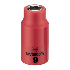 3/8 Inch Drive 9MM Metric 6 Point 1000 Volt Shallow Insulated Socket, Mfr: MV380509-A