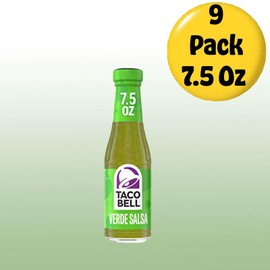 Taco Bell Salsa Verde 7.5 fl oz Glass Bottles 9 Pack