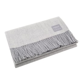 Maloca Alpaca - Lightweight Throw Blanket - 100% Baby Alpaca Wool Herringbone Weave - Ethically Sourced - Gentle on Skin - Softer and Warmer Than Wool - Very Limited Production - Light Grey