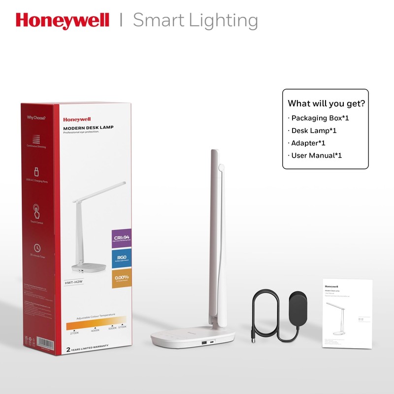 Honeywell LED Desk Lamp - HWT-H2 Sunturalux™ Eye-Caring Foldable Desk