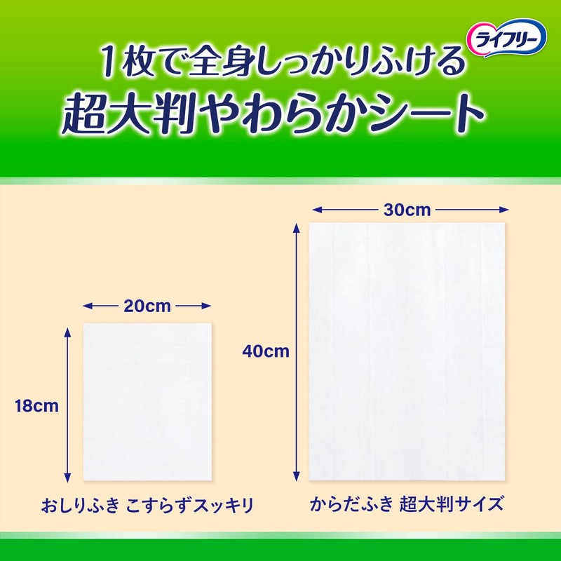 Lifefrey Smooth Scrubs, 30 Sheets, Extra Large Type, 15.7 x