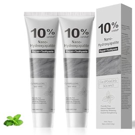 10% Nano Hydroxyapatite Toothpaste - Fluoride Free Mint Toothpaste,Protects and Strengthens Teeth,Natural Cleaning Oral for Adults-4.23 oz(2 Pack)