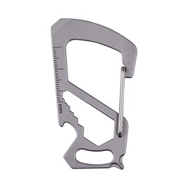 TACRAY Compact Carabiner Keychain Clip, Titanium EDC key holder, Anti-Lost Keychain Hook, Multi-tool Bottle Opener Keychain, Quick Released Backpack Clasp