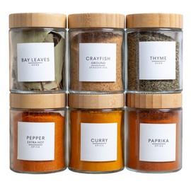 Spice Label Stickers, including Nigerian Spices and Expiration Labels for Spice Jars & Storage Organization for Kitchen Pantry- Naija Spice Collection (White, Square)