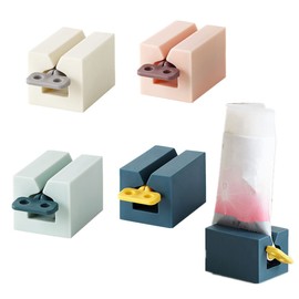 4Pcs Toothpaste Squeezer, Rolling Tube Toothpaste Squeezer,Toothpaste Holder for Bathroom,Portable Toothpaste Dispenser for Kids and Adults (4 colors)