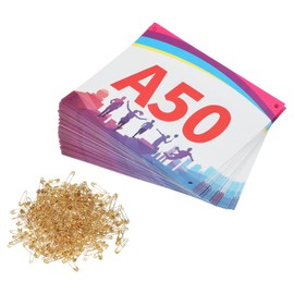 PATIKIL Tearproof Running Bib Numbers 7x6 Inch, 1-50 Shadow Waterproof Race Competitor Numbers with Safety Pin for Marathon Sports Game Competition Runner