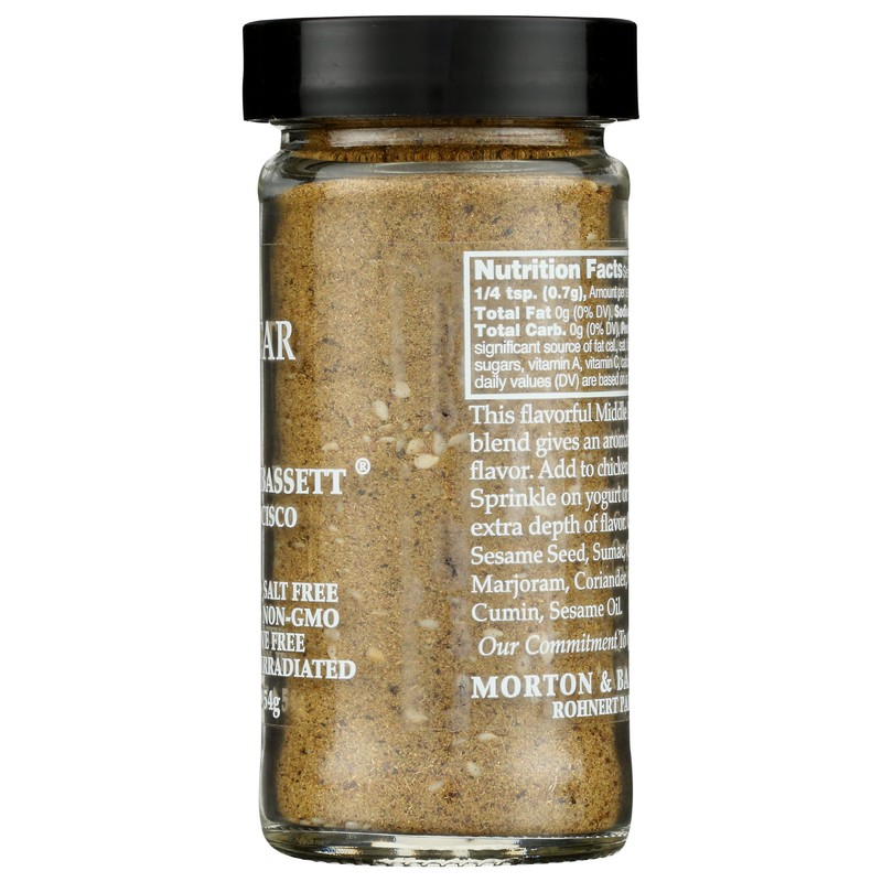 Morton & Bassett Za’atar Seasoning, 1.9oz – Salt-Free, Non-GMO, Kosher,