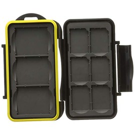 JJC MC-SD6CF3 Rugged Water-Resistant Memory Card Case fits 3x CF / 6x SD Cards, Black