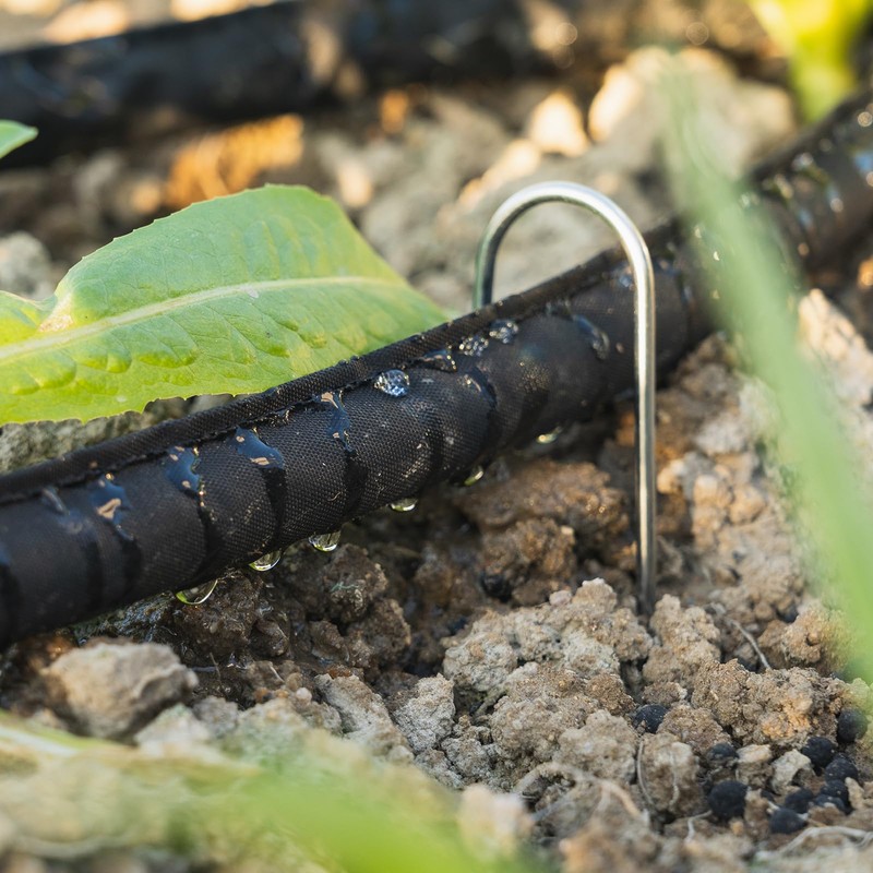 KOBAZ Flat Soaker Hose 150 ft, Drip Sprinkler Hoses with