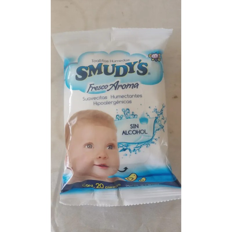 Toallitas Húmedas Smudy's Hipoalergénicas 20 Piezas