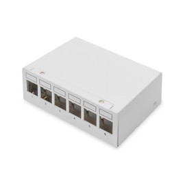 Digitus Desktop Modular Patch Panel, Shielded, 6-Port, Light Grey