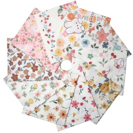 Hanjunzhao 10Pcs Cotton Fabric Bundles 18 x 22 Inch Floral Printed Fat Quarters Quilting Patchwork Quilt Sewing Fabrics for DIY Handmade Crafting Home Party Decor