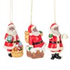 African American Santa Ornaments, 3 Assorted