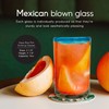 MexHandcraft Aqua Blue Rim 14 oz Drinking Glasses (set of