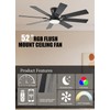 JSAITEE 52 inch Ceiling Fan with Light, 8 Speeds Reversible
