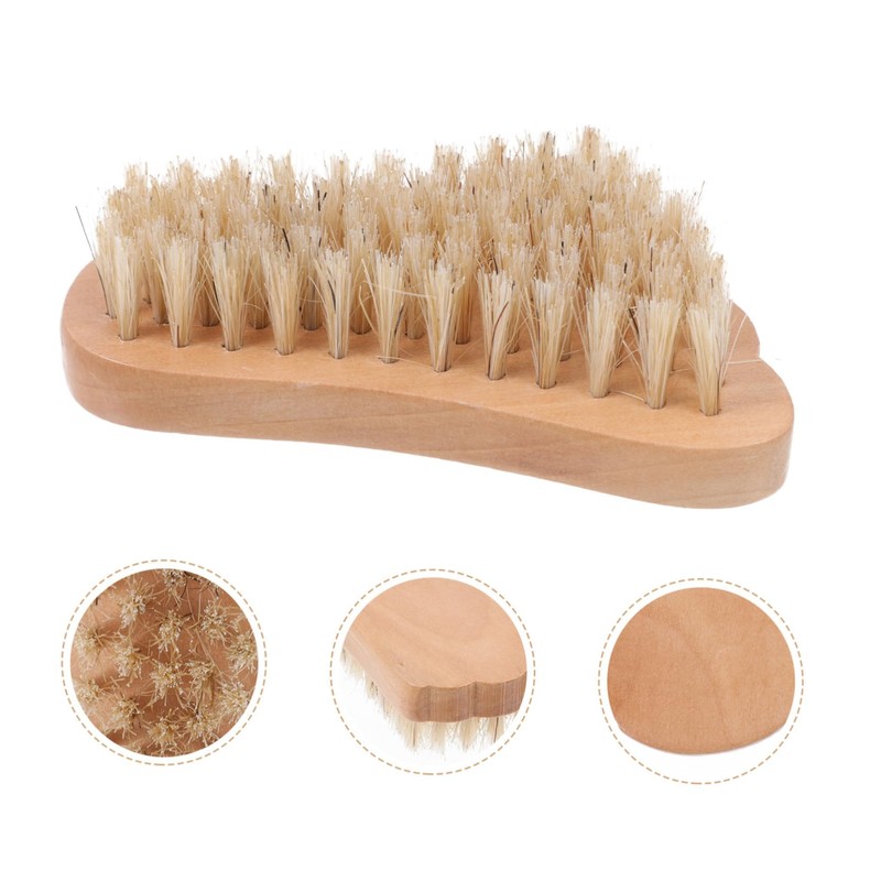 Healeved 1pc Wooden Nail Brush Pig Bristle for Nail Dust