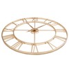 CLXEAST 30 Inch Wall Clock,Large Champagne Gold Metal Roman Numeral