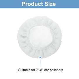 HARFINGTON 10pcs Car Polisher Bonnet Buffing Pad Lamb's Wool Polishing Buffing Pad Cover for 7"-8" Car Buffer Bonnets Polisher, White