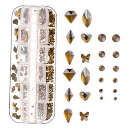 Housoutil Nail Art Rhinestones Multi-Shaped Crystals for Nail Decoration Craft Projects and Mobile Cases Easy to Apply Shiny