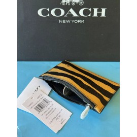 Coach NWT Coach Zip Card Case With Tiger Print HONEY/BLACK-MU