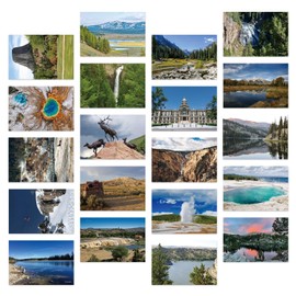 Dear Mapper Vintage United States Wyoming Landscape Postcards Pack 20pc/Set Postcards from Around the World Greeting Cards for Business World Travel Postcard for Mailing Decor Gift