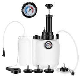 Langawaser Brake Bleeder Kit with 3L Pressure Pump, 1L Waste Bottle & 4 Upgraded Adapters, Manual Brake Fluid Bleeder Tool for Most Vehicles, One-Person Operation