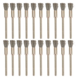 20PCS Stainless Steel Cleaning End Brushes Pen,1/8″(3mm) x 1/5″(5mm) Metal Rust Removal, Cleaning, and Polishing Rotary Tools
