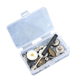 20 Piece Set of Jeans with Metal Buttons That can be Folded and Removed Without The Need for Sewing, 17mm Button Rivets (20 Pieces)
