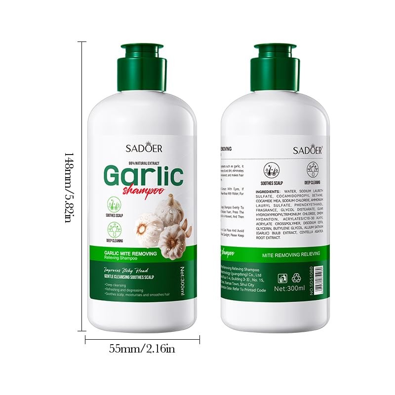 Garlic Shampoo, a natural conditioning formula that gently cleanses the