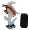 Nautical Ocean Blue Giant Sea Turtle Swimming By White Corals