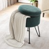 STORAGEBUD Round Ottoman with Storage, Textured Velvet Storage Ottoman, Foot
