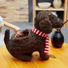 GOIYRCS Rattan Flower Pot, Resin Animal Planter, Decorative Puppy Dog