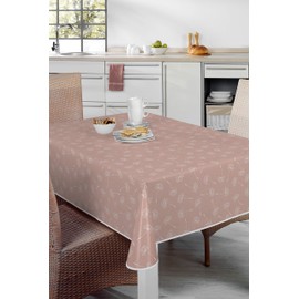 BEAUTEX Oilcloth Tablecloth Wipe Clean Non-Slip with Piping Band Square Round Oval, Motif Choice of Colours (Dandelion Rose, Square 110 x 140 cm)