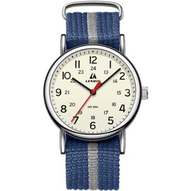 LN LENQIN Mens Watches Military Watch Analog Quartz Watches for Men Army Tactical Sports Field Watch Easy Reader 38 mm Waterproof Men's Wrist Watches with Nylon Band (Blue)