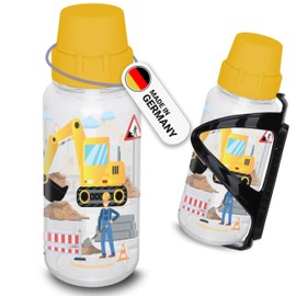 Children's Bicycle Bottle with Holder – Excavator – Water Bottle Holder Bicycle, Bicycle Water Bottle, Drink Holder Bicycle, Bicycle Bottle Holder, Water Bottle Holder Bicycle