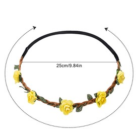 SSyang Flower Wreath Flower Crown Headband, Pack of 12 Flower Crown Headband, Flower Crown, Hair Wreath Hair Band, Flower Crown Bride, Women Girls for Festival Party Wedding Beach