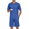 TUREFACE Men's Pajamas Set Summer Shorts Sleepwear Sleep Pajama Set