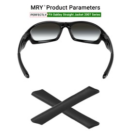 Mryok 2 Pair Replacement Earsocks Kits for Oakley Straight Jacket 2007 - Black & Black
