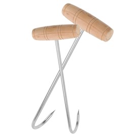 Levemolo 2pcs T-Hook Meat Processing Tool Butcher Hook for Butcher Shop Meat Hooks for Hanging Meat Processing Hooks Butcher Supplies Butchering Supplies Kitchen Meat Hook T Handle Hook