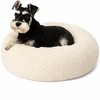 SEOUGEE Calming Donut Dog Bed, Fluffy Plush Round Cat Bed,
