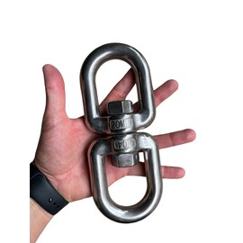 Stainless Steel Swivel Double Eye Swivel Marine Saltwater Grade Industrial (20mm, 1)