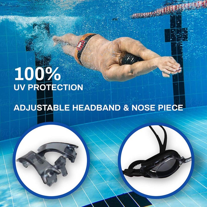 High Quality Optical Swimming Goggles -3 Adult Black Minus &