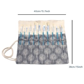 Canvas Artist Brush Bag Classic Style Protective Pouch for Storing Acrylic Paints Watercolor Oil Chalk Drawing Pens D