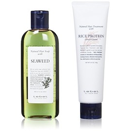 LebeL Natural Hair Soap with SW Seaweed 8.5 fl oz & Natural Hair Treatment with RP Rice Protein, 4.9 oz (140 g) Set
