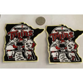Unbranded (2)-Minnesota twins Vintage retro Iron on LOGO Patches 4” X 4” Beautiful!!