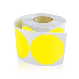 Round Stickers Yellow 50 mm Circle Labels Colour Coding Dot Vinyl Floor Sticker Waterproof Removable Roll of 500