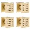 Brushed Gold 4 Pack HOMEDEC 2inch Brass Square Massage Shower