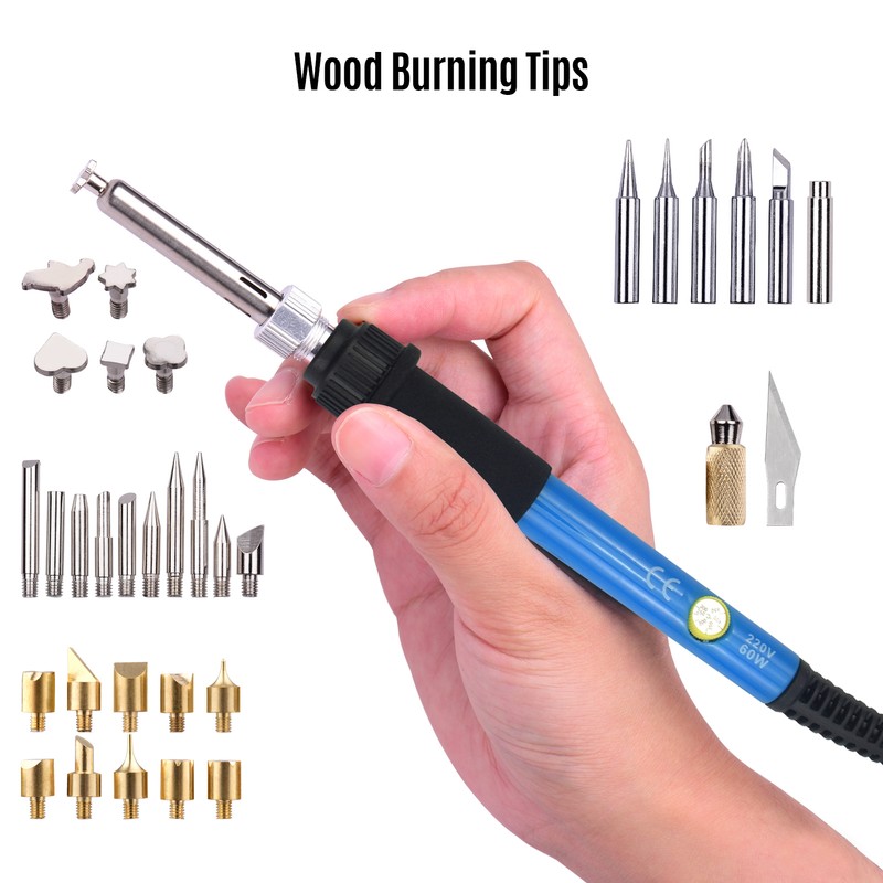 39 Pieces Wood Burning Tool Kit Pyrography Pen Adjustable Temperature