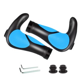 Vjonnl Bicycle Grips Bicycle Handlebar MTB Grips Ergonomic 22 mm Bicycle Grips Non-Slip for Trekking Bike E-Bike City Bike Road Bike (Blue)