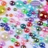 Flatback Pearls for Crafts, 50g Plated Gold Half Pearls, Mixed